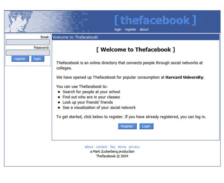 C'était beau... avant ! Facebook en 2004