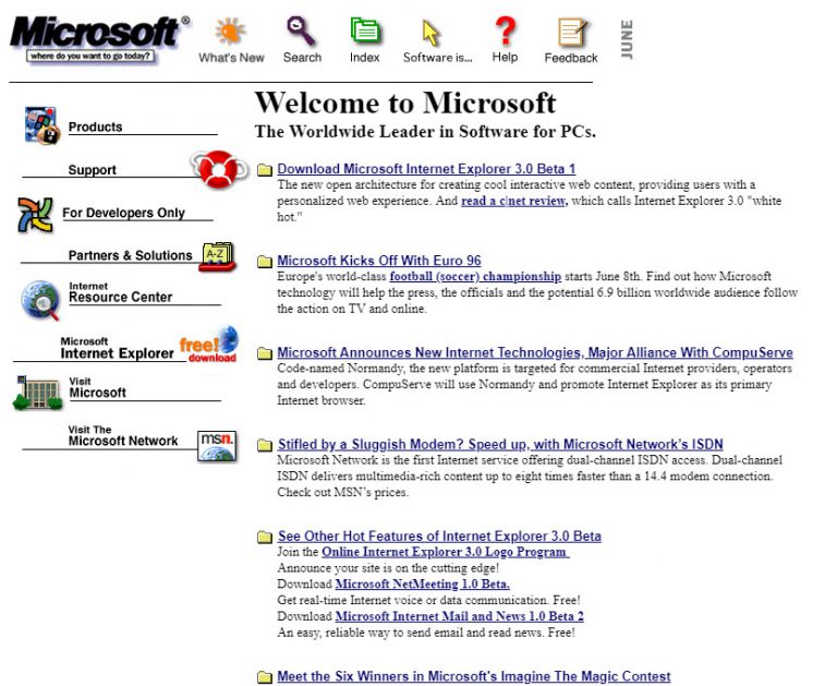 C'était beau... avant ! Microsoft en 1996