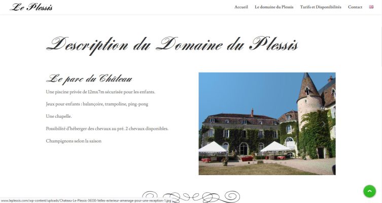 Page intérieure - Description du domaine