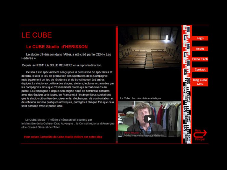 Site de la compagnie Pierre Meunier - Descriptif du cube