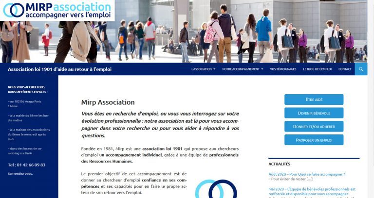 Site de MIRP Association - Accompagnement vers l'emploi
