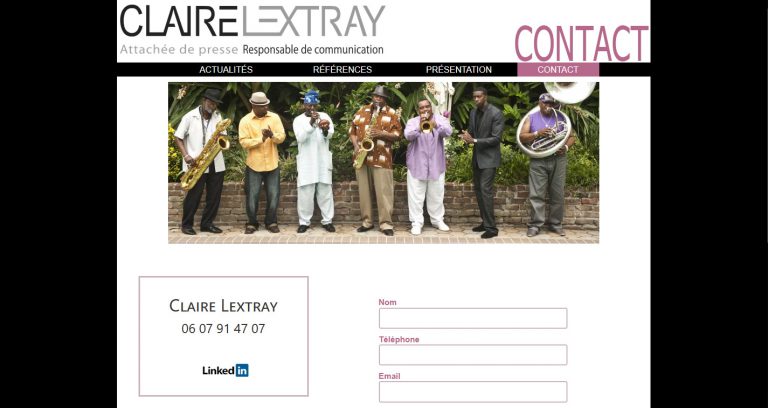 Site de Claire Lextray - Attachée de Presse - Page Contact